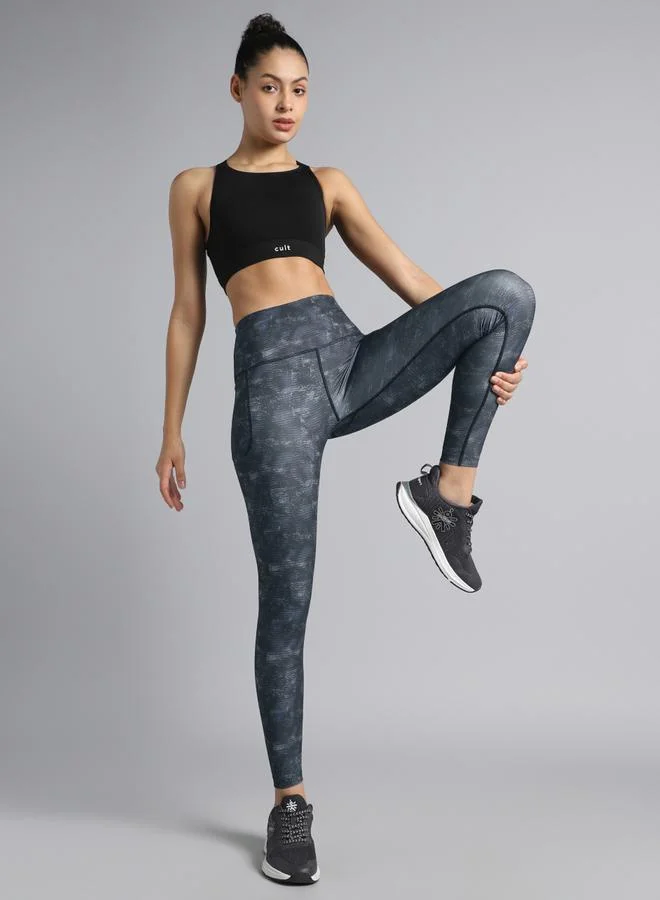 Cult Women Black Printed Train All Day Leggings